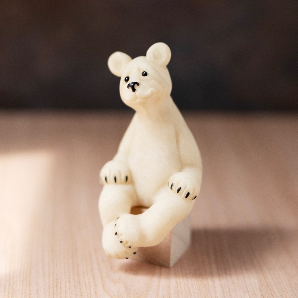 Quarry Critters Percy Bear Figurine 2001 Second Nature shelf sitter resin carved